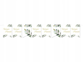 Baner flagi na Wieczór Panieński biały listki 300c