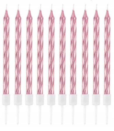 Świeczki świderki RÓŻOWE ZŁOTO 10szt ROSE GOLD