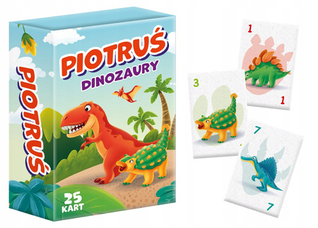 GRA mini PIOTRUŚ DINOZAURY karciana edukacyjna rodzinna obrazkowa PREZENT