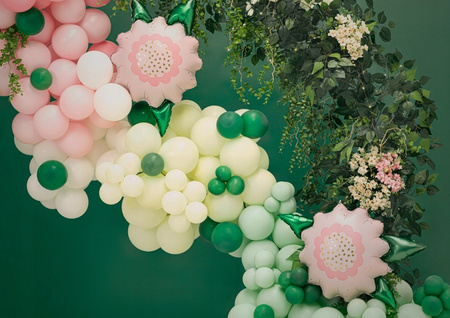Duży Balon foliowy Kwiat Różowy Kwiatek na urodziny roczek party 70x62cm