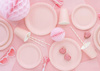 Talerzyki Papierowe Różowe na Urodziny Roczek Komunię Light Pink 23cm 6szt