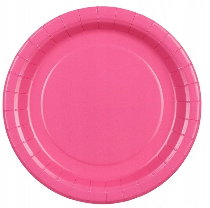 Talerzyki Papierowe Ciemne Różowe na Urodziny Roczek Komunię Ślub 18cm 6szt