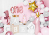 Balon foliowy Różowe Złoto Napis ONE na Baby Shower Roczek Rose Gold 66cm