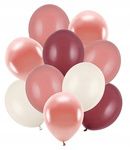 Zestaw balonów RÓŻOWE ZŁOTO ALABASTROWE ŚLIWKA na urodziny ślub 10szt 30cm