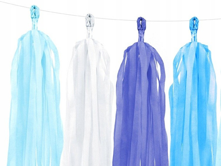 Girlanda FRĘDZLE NIEBIESKIE BIAŁE na roczek 12szt