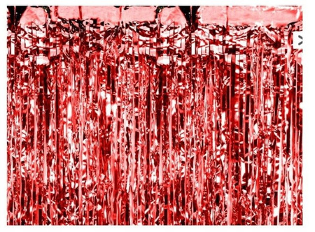 Kurtyna DUŻA metalizowana CZERWONA 1mx2m do ZDJĘĆ