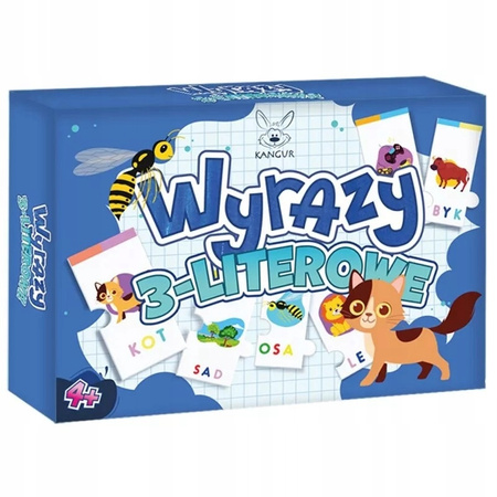 Duże PUZZLE WYRAZY 3-literowe nauka czytania pisania PREZENT dla dzieci 4+