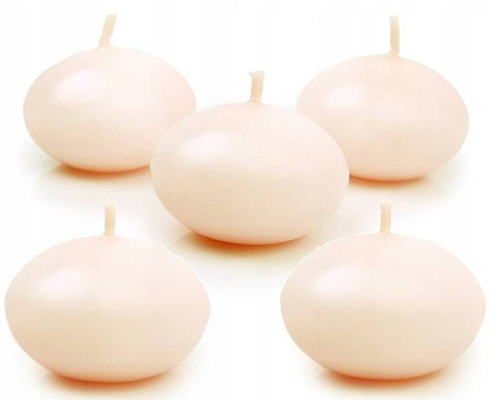 Eleganckie świeczki pływające 4cm dyski 5s KREMOWE