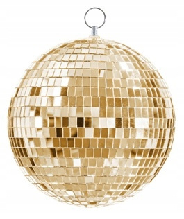 Kula Wisząca Złota Dyskotekowa Lustrzana Disco na Urodziny Wesele Ślub 20cm