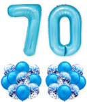 Zestaw NIEBIESKI na 70 URODZINY 100cm DUŻE balony