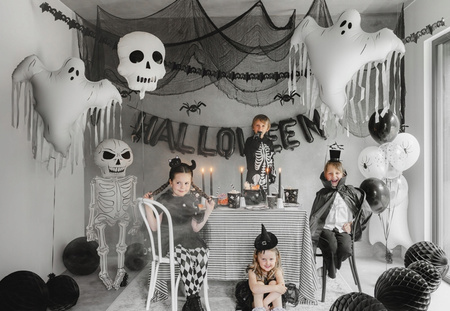 Duży Balon foliowy Kościotrup Szkielet XXL Dekoracja na Halloween 46x129cm