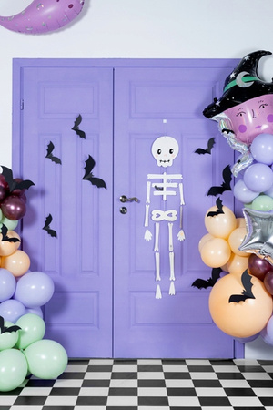 Duża Dekoracja Wisząca Szkielet Biały Girlanda Ozdoba na Halloween 110cm