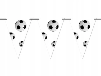 DUŻY Baner flagi PIŁKA NOŻNA na urodziny 300cm