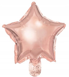 Balony foliowe RÓŻOWE ZŁOTO 25cm GWIAZDKA 25 sztuk