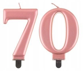 Świeczka ROSE GOLD na 70 urodziny RÓŻOWE ZŁOTO
