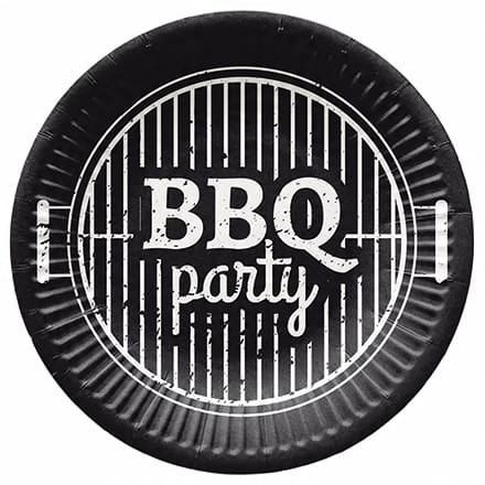 Talerzyki BBQ Party na Grill Garden Party Urodziny Roczek Lato 18cm 8szt