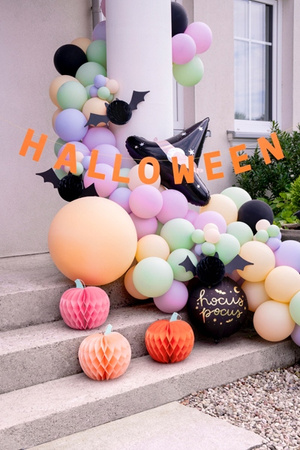 Duży Baner HALLOWEEN Pomarańczowy Napis Girlanda Ozdoba Dekoracja 14x250cm