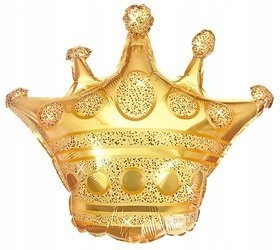 Balon foliowy ZŁOTA KORONA na urodziny roczek 73cm