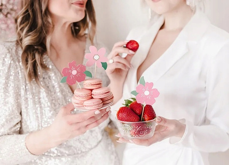 TOPPERY Kwiaty Pikery Kwiatki dekoracja na tort babeczki muffinki Róż 8szt
