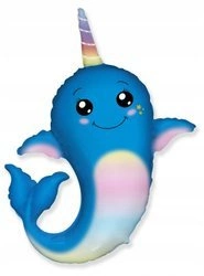 Balon foliowy NARWAL na urodziny ZWIERZĄTKA 35cm