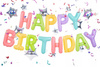 Balony foliowe Kolorowy napis Happy Birthday z Gwiazdkami na Urodziny 395cm