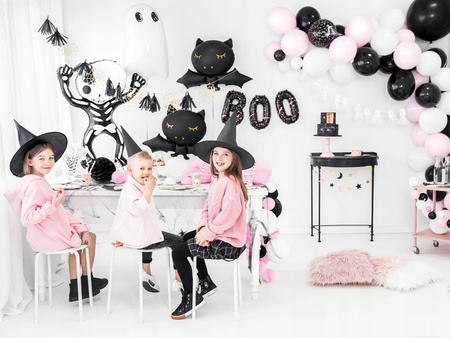 Duży Balon foliowy Szkielet Czarny Ozdoba Dekoracja na Halloween 84x100cm