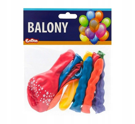 Zestaw 11 balonów MIX WZORÓW kolorowe na urodziny
