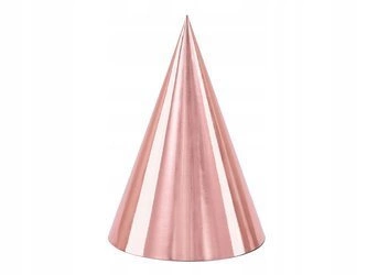 Czapeczki RÓŻOWE ZŁOTO na urodziny ROSE GOLD 6szt