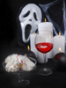 Elegancka świeczka pływająca OKO dysk BIAŁY Ozdoba na Stół Halloween 4cm