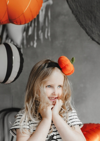 Opaska Pomarańczowa Dynia Strój Przebranie Dekoracja na Halloween 16.5x17cm