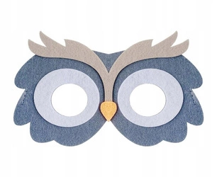 Maska filcowa Sowa dla dzieci zwierzątka 18x11cm