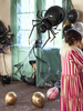 Duży Balon foliowy Pająk Czarny Dekoracja na Urodziny Halloween 60x101cm