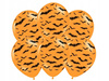Duże Balony Pomarańczowe Czarne Nietoperze Dekoracje na Halloween 6szt 36cm
