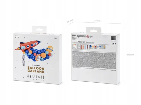 Girlanda Balonowa Rakieta Kosmiczna Zestaw Dekoracji na Urodziny 154x130cm