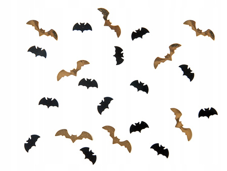 Konfetti Czarne Złote Nietoperze Ozdoba Dekoracja na Stół Halloween 15g
