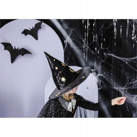 Czapka WIEDŹMY Czarodzieja kapelusz CZARNY czarownicy na Halloween bal 42cm