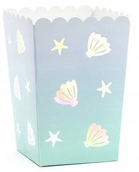 Pudełka na Popcorn słodyczne Urodziny NARWAL 6szt