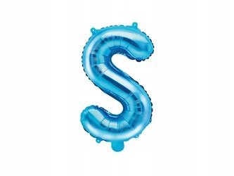 Balon NIEBIESKI foliowy Litera S 35cm na urodziny