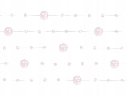 Girlandy RÓŻOWE perłowe PERŁY na stół 1,3m x 5szt