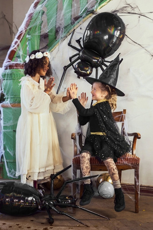 Duży Balon foliowy Pająk Czarny Dekoracja na Urodziny Halloween 60x101cm
