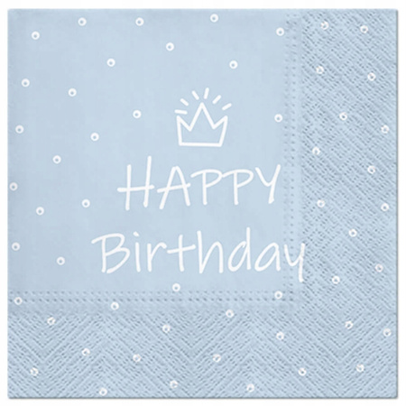 Serwetki Niebieskie Happy Birthday na Urodziny Roczek Special Day 33cm 20sz