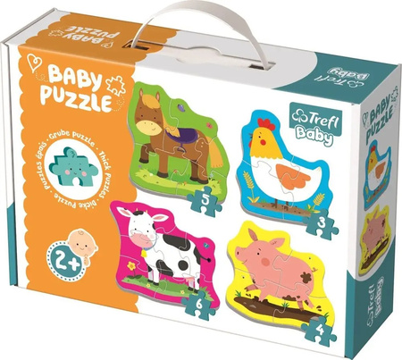 Puzzle Baby Classic ZWIERZĘTA NA WSI układanka dla dzieci 4w1 TREFL 2+