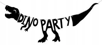 Baner DINOZAURY czarny napis na urodziny 20x90cm