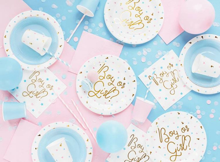 Zestaw BABY SHOWER Talerzyki Kubeczki urodziny x12