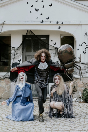 Duży Balon foliowy Pająk Czarny Dekoracja na Urodziny Halloween 60x101cm