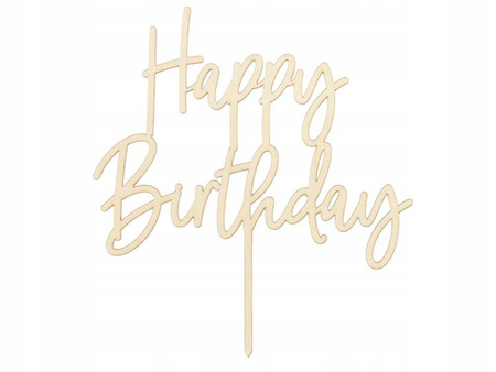 TOPPER drewniany HAPPY BIRTHDAY na urodziny TORT