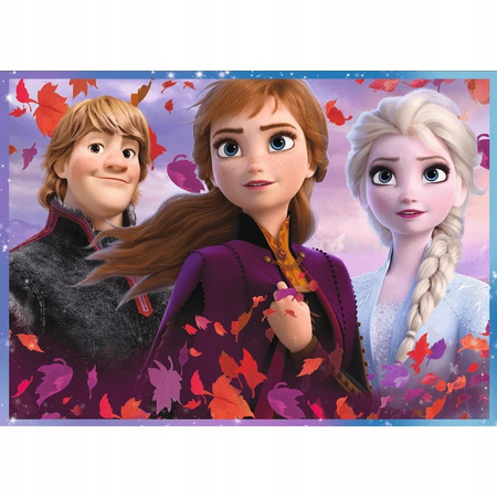 Puzzle KRAINA LODU Podróż w nieznane FROZEN ELZA ANNA OLAF 4w1 TREFL 4+