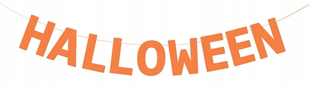 Duży Baner HALLOWEEN Pomarańczowy Napis Girlanda Ozdoba Dekoracja 14x250cm