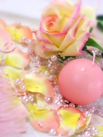 Girlandy RÓŻOWE perłowe PERŁY na stół 1,3m x 5szt