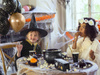Pudełka BOO! Czarne na Popcorn Słodyczne Duch Dynia Szkielet Halloween 6szt